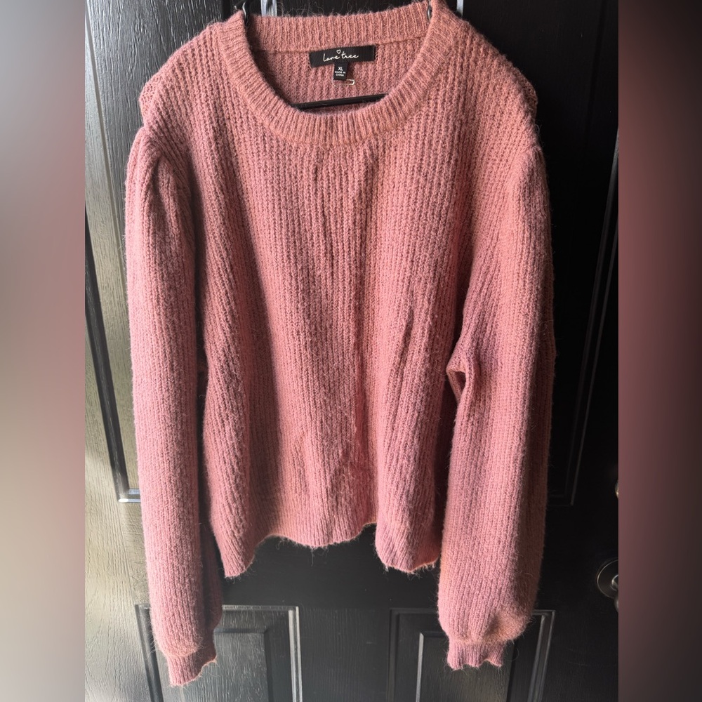 Love Tree Soft Pink Crew Neck Sweater